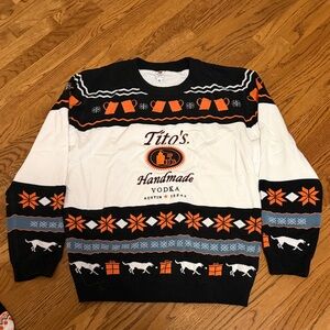 Men's Black and Orange Sweater